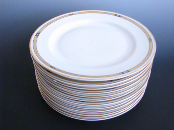 edgebrookhouse - 1930s H&Co Selb Bavaria Art Deco Style Porcelain Dinner Plates - Set of 12