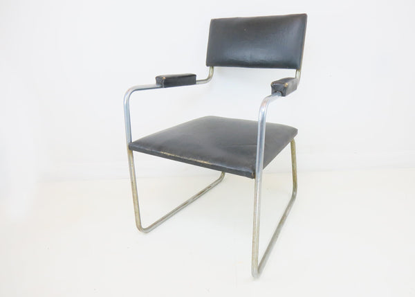 edgebrookhouse - 1930s Machine Age Art Deco Chrome Cantilevered Armchair Attributed to Gilbert Rohde