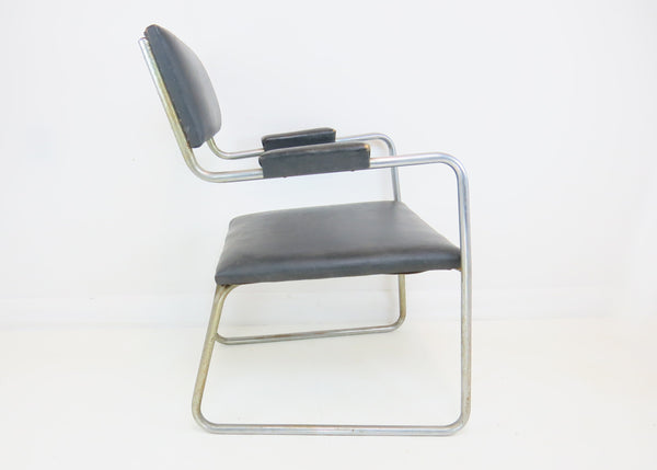 edgebrookhouse - 1930s Machine Age Art Deco Chrome Cantilevered Armchair Attributed to Gilbert Rohde
