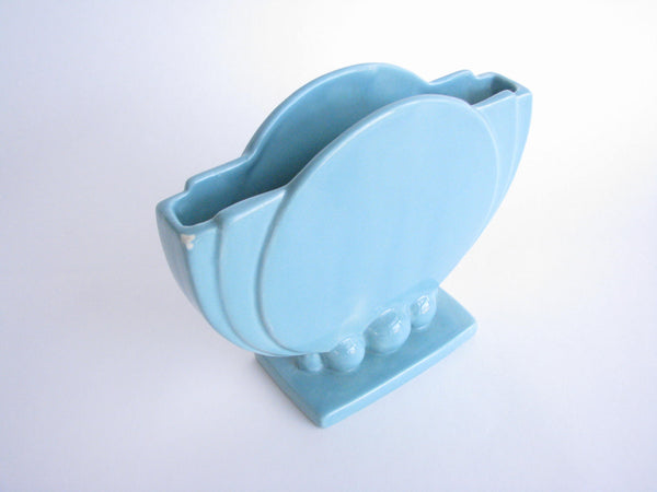 edgebrookhouse - 1940s Haeger Potteries Art Deco Style Turquoise Pillow Vase