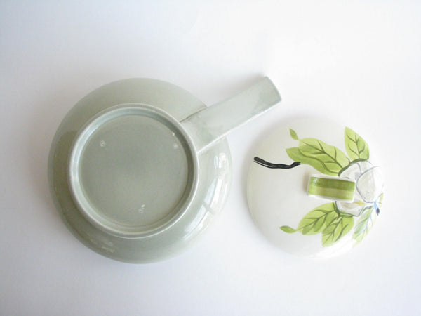 edgebrookhouse - 1940s Red Wing Potteries Chartreuse Magnolia Lidded Serving Dish