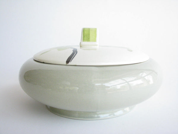 edgebrookhouse - 1940s Red Wing Potteries Chartreuse Magnolia Lidded Serving Dish