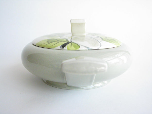 edgebrookhouse - 1940s Red Wing Potteries Chartreuse Magnolia Lidded Serving Dish