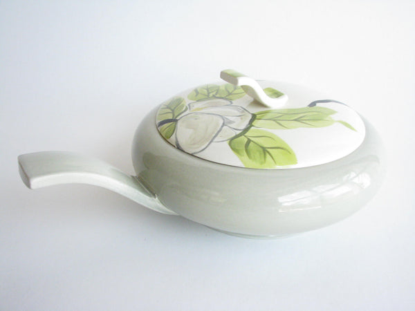 edgebrookhouse - 1940s Red Wing Potteries Chartreuse Magnolia Lidded Serving Dish