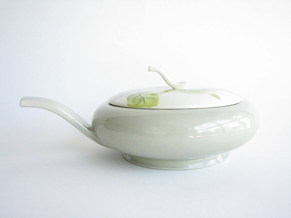 edgebrookhouse - 1940s Red Wing Potteries Chartreuse Magnolia Lidded Serving Dish