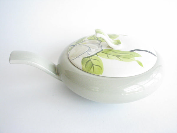 edgebrookhouse - 1940s Red Wing Potteries Chartreuse Magnolia Lidded Serving Dish