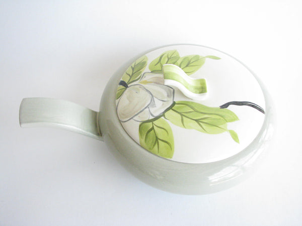 edgebrookhouse - 1940s Red Wing Potteries Chartreuse Magnolia Lidded Serving Dish