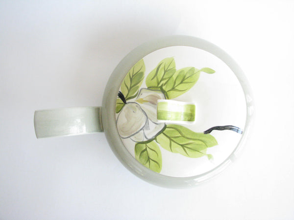 edgebrookhouse - 1940s Red Wing Potteries Chartreuse Magnolia Lidded Serving Dish