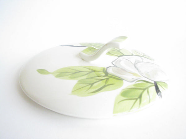 edgebrookhouse - 1940s Red Wing Potteries Chartreuse Magnolia Lidded Serving Dish