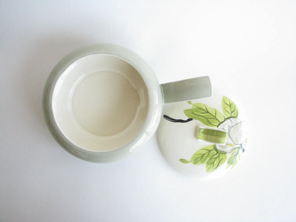 edgebrookhouse - 1940s Red Wing Potteries Chartreuse Magnolia Lidded Serving Dish