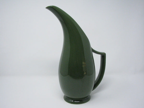 edgebrookhouse - 1940s Red Wing Tall Ceramic Pitcher in Blossom Time Green