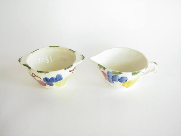 edgebrookhouse - 1940s Southern Pottery Blue Ridge Bountiful Creamer and Open Sugar Bowl Set - 2 Pieces