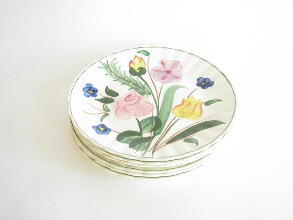 edgebrookhouse - 1940s Southern Pottery Blue Ridge Garden Lane Ironstone Dinner or Luncheon Plates - Set of 6