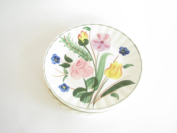 edgebrookhouse - 1940s Southern Pottery Blue Ridge Garden Lane Ironstone Dinner or Luncheon Plates - Set of 6