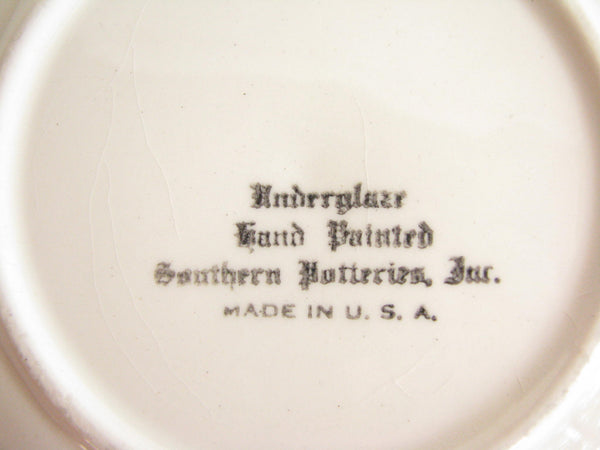 edgebrookhouse - 1940s Southern Pottery Blue Ridge Mix Match Flounce & Apple Ironstone Bread or Dessert Plates - Set of 6