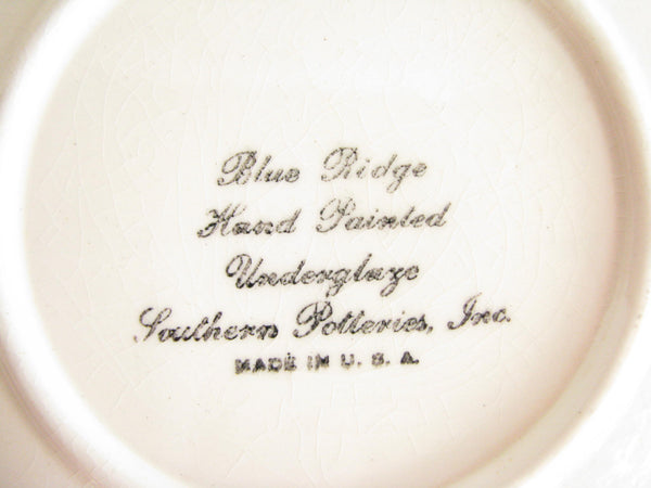 edgebrookhouse - 1940s Southern Pottery Blue Ridge Mix Match Flounce & Apple Ironstone Bread or Dessert Plates - Set of 6