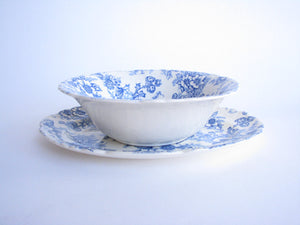 edgebrookhouse - 1940s Taylor Smith & Taylor Dogwood Blue Scalloped Serving Dishes - 2 Pieces
