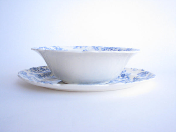edgebrookhouse - 1940s Taylor Smith & Taylor Dogwood Blue Scalloped Serving Dishes - 2 Pieces