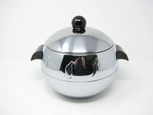 edgebrookhouse - 1940s West Bend Stainless Steel Penguin Ice Bucket / Hot Server with Bakelite Handles and Finial