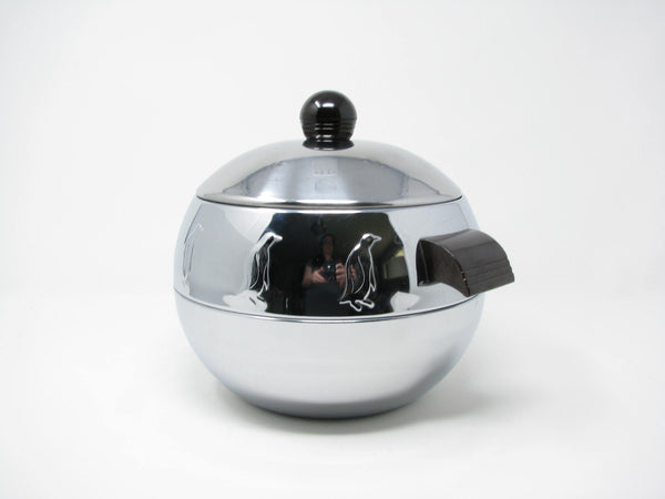 edgebrookhouse - 1940s West Bend Stainless Steel Penguin Ice Bucket / Hot Server with Bakelite Handles and Finial