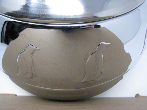 edgebrookhouse - 1940s West Bend Stainless Steel Penguin Ice Bucket / Hot Server with Tongs