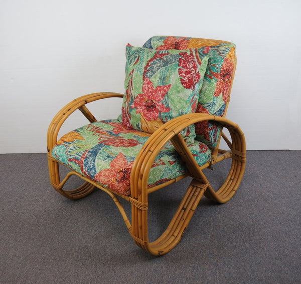 edgebrookhouse - 1940s Paul Frankl Inspired "Pretzel" Bamboo Lounge Chair