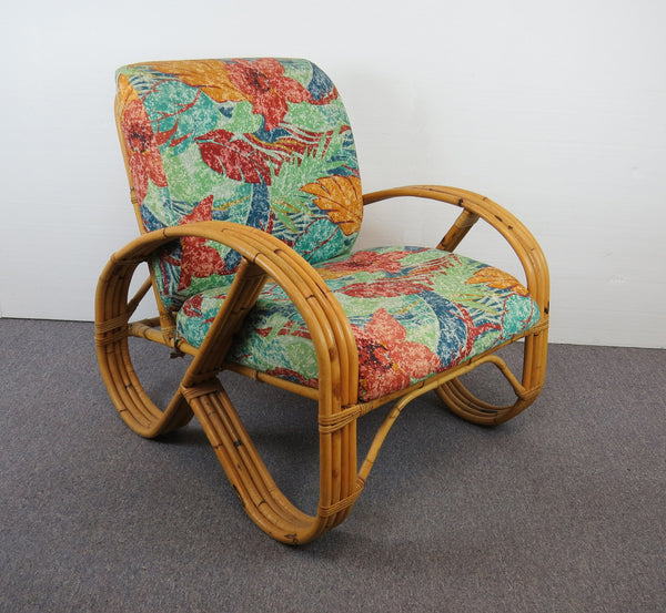 edgebrookhouse - 1940s Paul Frankl Inspired "Pretzel" Bamboo Lounge Chair