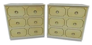 edgebrookhouse - 1950s hollywood regency 3 drawer chest of drawers or bachelor chests a pair