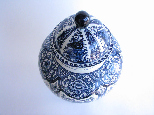 edgebrookhouse - 1950s Blue and White Delft  Lidded Jardiniere / Ginger Jar by Royal Bach Belgium