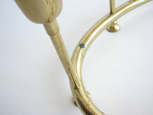 edgebrookhouse - 1950s Brass Oval Candelabra / Candle Holder In the Style of Tommi Parzinger