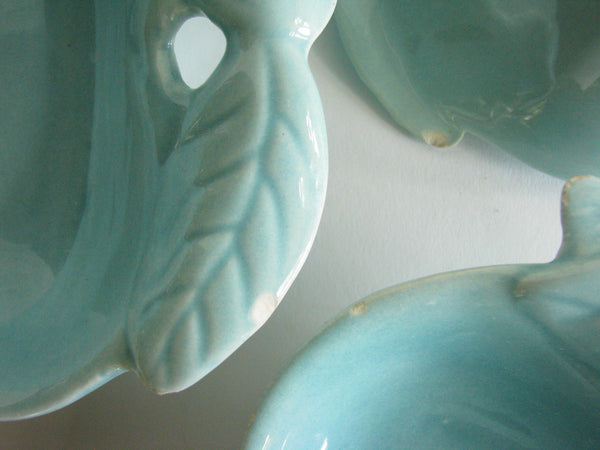 edgebrookhouse - 1950s Hoenig California Pottery Turquoise Apple Serving Dishes - 10 Pieces
