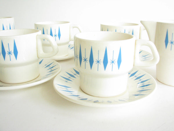 edgebrookhouse - 1950s Marcrest Nest Atomic Stoneware Coffee or Tea Serving Set - 15 Pieces