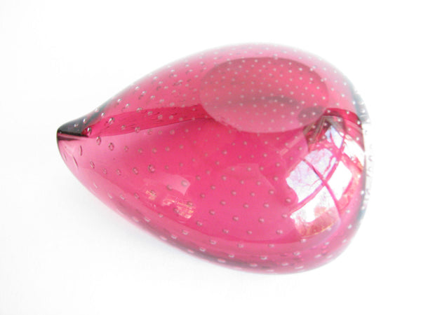 edgebrookhouse - 1950s Murano Controlled Bubble Dark Pink Glass Dish or Ashtray / Cigar Bowl
