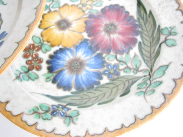 edgebrookhouse - 1950s PZH Areo Gouda Holland Hand-Painted Decorative Pottery Bowls - Set of 3