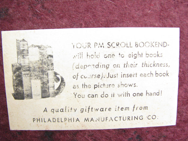 edgebrookhouse - 1950s Scroll Horse Bookend / Book Holder by Philadelphia Manufacturing