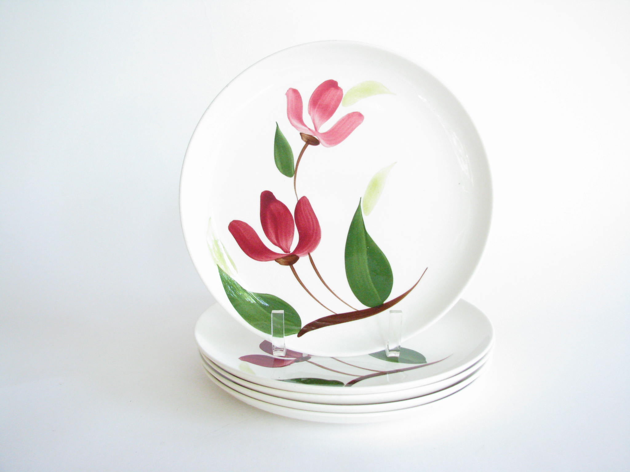 edgebrookhouse - 1950s Stetson Tulip Time Floral Ironstone Dinner or Luncheon Plates - Set of 5