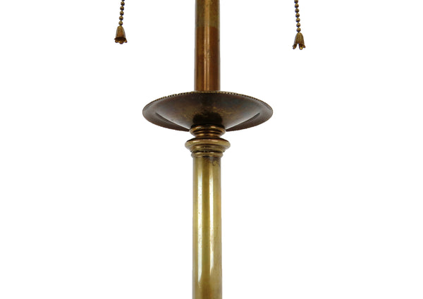 edgebrookhouse - 1950s Stiffel Brass and Walnut 3/4 Height Floor Lamp