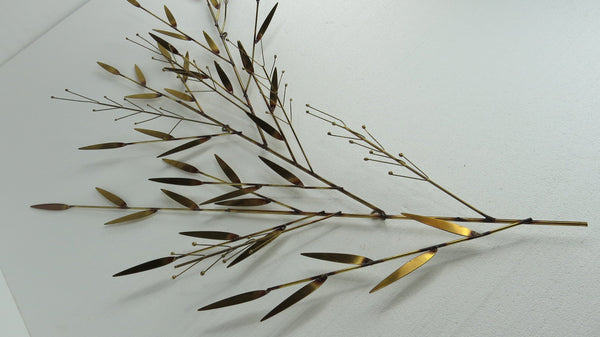 edgebrookhouse - 1960s Mid-Century Modern Curtis Jere Brass Foliage and Berries Wall Sculpture