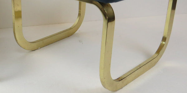 edgebrookhouse - 1960s milo baughman brass footstools or benches or ottomans a pair