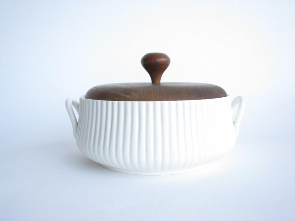 edgebrookhouse - 1960s Ernest Sohn Creations Ceramic Casserole Serving Dish with Teak Lid