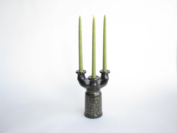 edgebrookhouse - 1960s Franciscan Madeira Pillar Candle Holder or Taper Candelabra - a Pair