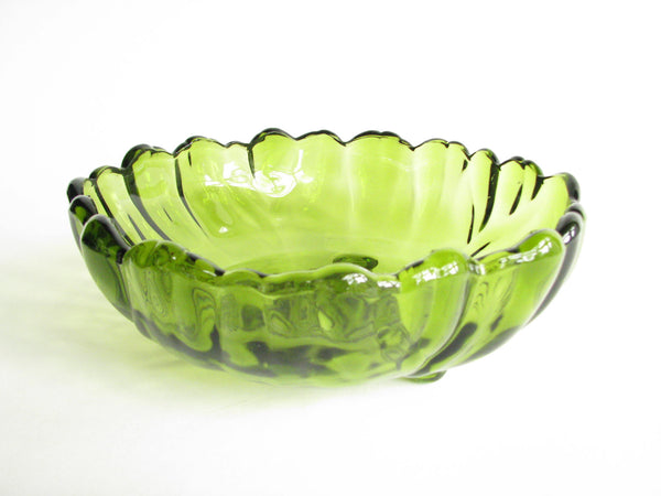 edgebrookhouse - 1960s Indiana Glass Green Footed Serving or Centerpiece Bowl