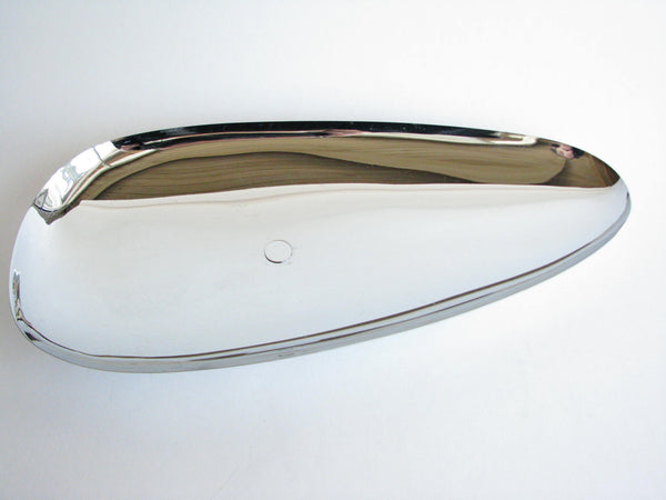 edgebrookhouse - 1960s Milbern Large Chrome and Walnut Organic Shaped Serving Tray