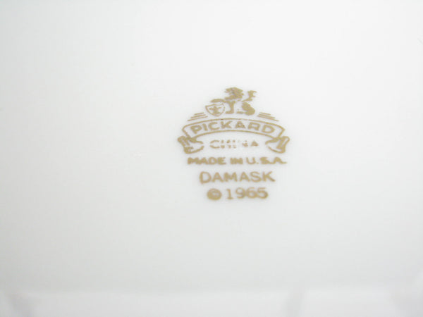 edgebrookhouse - 1960s Pickard Damask Large Oval Serving Platter with Platinum Rim