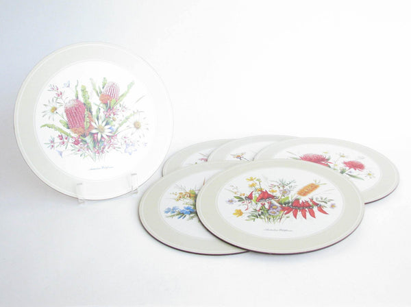 edgebrookhouse - 1960s Pimpernel Placemats with Australian Wildflower Floral Design Made in England - Set of 6