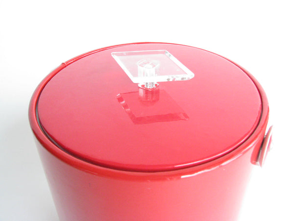edgebrookhouse - 1960s Red Georges Briard Ice Bucket with Acrylic Handle