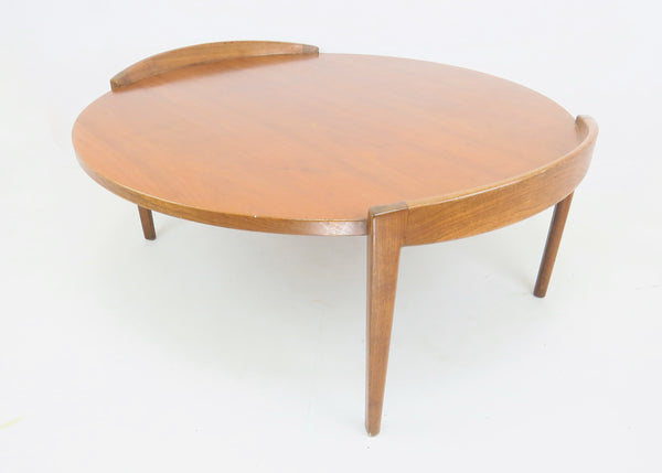 edgebrookhouse - Vintage 1960s Solid Walnut Coffee Table With Raised Side Rail Attributed to Jens Risom