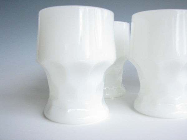 edgebrookhouse - 1960s Viking Georgian Opalescent White Milk Glass Glasses - Set of 5