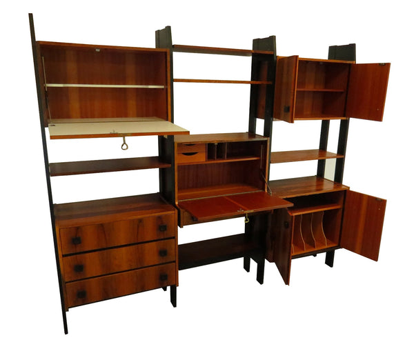 edgebrookhouse - 1960s danish mid century modern rosewood modular wall unit or bookcase