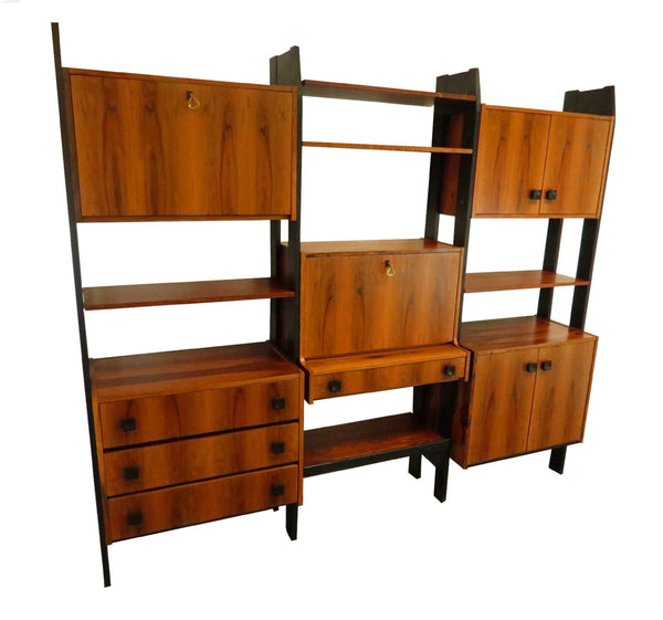 edgebrookhouse - 1960s danish mid century modern rosewood modular wall unit or bookcase